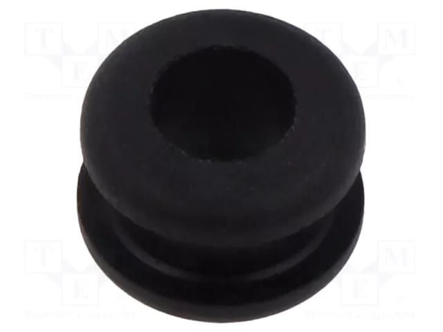 Grommet; Ømount.hole: 9mm; Øhole: 6mm; black; Panel thick: max.4mm ESSENTRA ESS-10284551