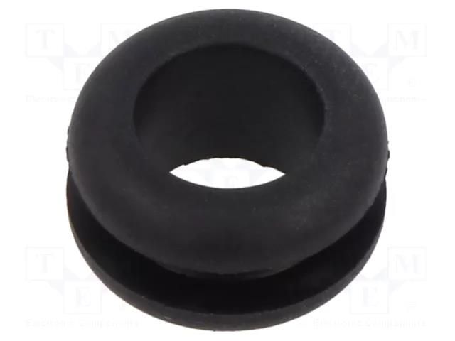 Grommet; Ømount.hole: 10mm; Øhole: 8mm; black; Panel thick: max.3mm ESSENTRA ESS-10284636