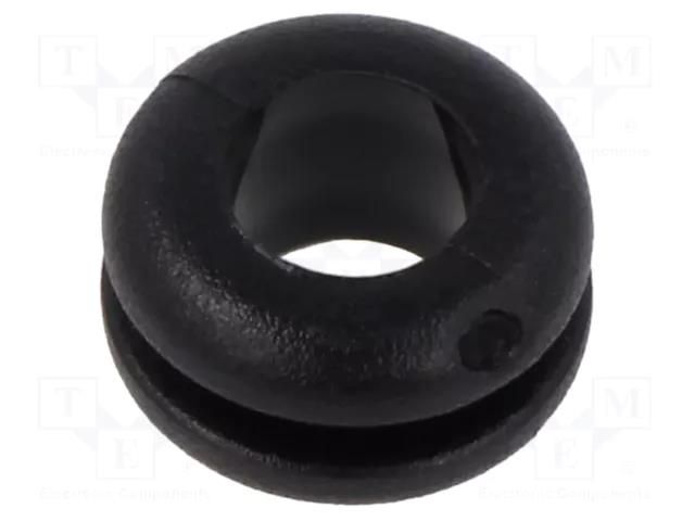 Grommet; Ømount.hole: 9mm; Øhole: 6mm; black; 0÷80°C; PVC ESSENTRA ESS-10325308
