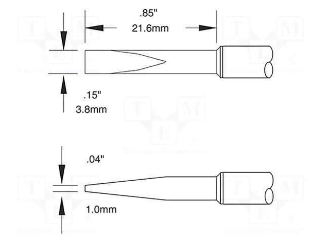 Tip; chisel; 3.8x22mm; 510°C; for soldering station METCAL CVC-9CH2238A