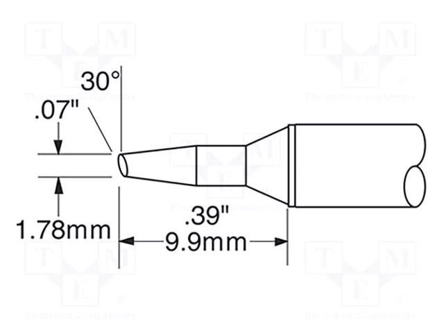 Tip; bevel; 1.8mm; 357°C; for soldering station METCAL CVC-6BV6018S