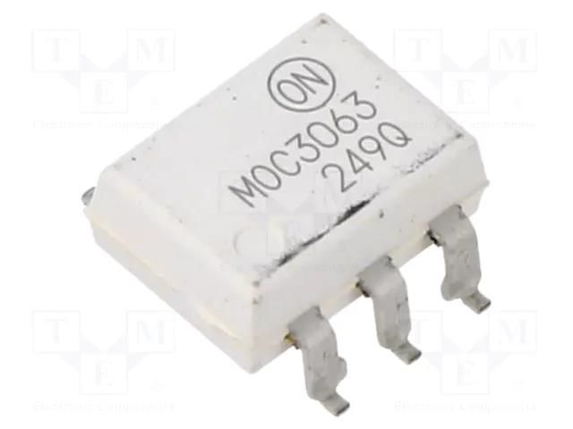 Optotriac; 4.17kV; Uout: 600V; PDIP6; Ch: 1; MOC3063M; 1.5kV/μs ONSEMI MOC3063SM