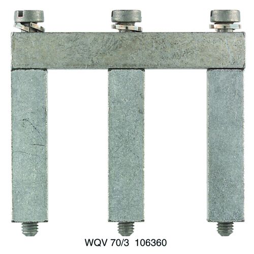 Cross-connector (terminal), when screwed in, Number of poles: 3, Pitch in mm: 27.00, Insulated: No, 232 A, Silver grey Weidmuller 1063600000 04008190187514