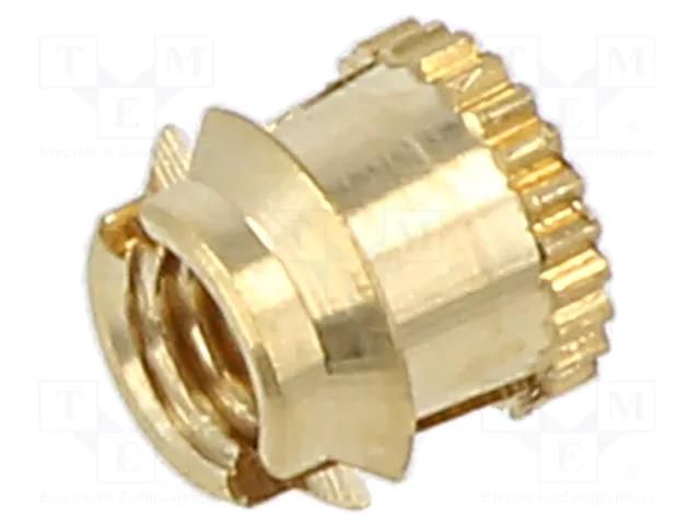 Threaded insert; brass; M3; BN 1049; for plastic BOSSARD B3/BN1049