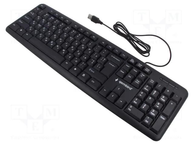 Keyboard; black; USB A; wired,UA layout; Len: 1.5m; No.of butt: 104 GEMBIRD KB-U-103-UA