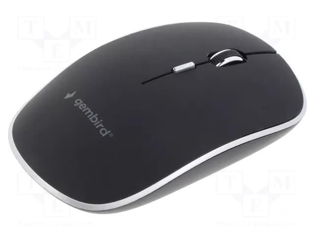 Mouse; black,light silver; USB A; wireless,optical; No.of butt: 4 GEMBIRD MUSW-4BS-01