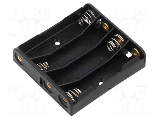 Holder; AAA,R3; Batt.no: 4; soldering lugs; black GOOBAY GOOBAY-11989