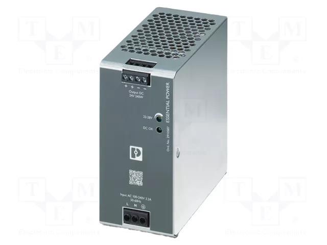 Power supply: switching; for DIN rail; 240W; 24VDC; 0÷10A; IP20 PHOENIX CONTACT ESSENTIAL/240W/24V