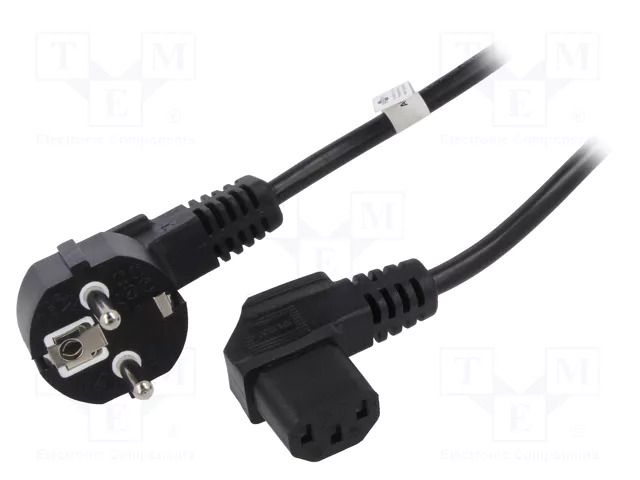 Cable; 3x0.75mm2; PVC; 1.5m; black; 16A; 250V GOOBAY SN325-3/07/1.5BK