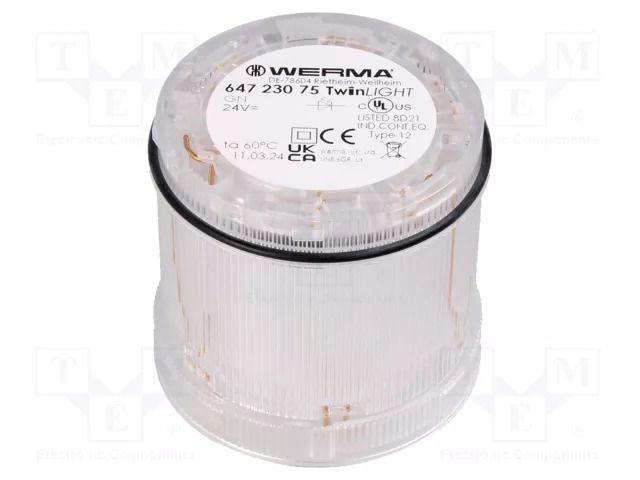 Module: light signaller; green; LED; 24VDC; 24VAC; IP65; Ø70x65.5mm WERMA WER-64723075