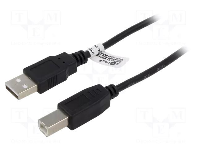Cable; High Speed,USB 2.0; USB A plug,USB B plug; 5m; black; PVC Goobay GOOBAY-93598