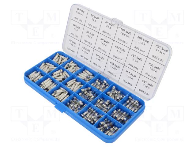Fuse: fuse; cylindrical; 270pcs; Kit contents: fuses SCHURTER 0034.9858