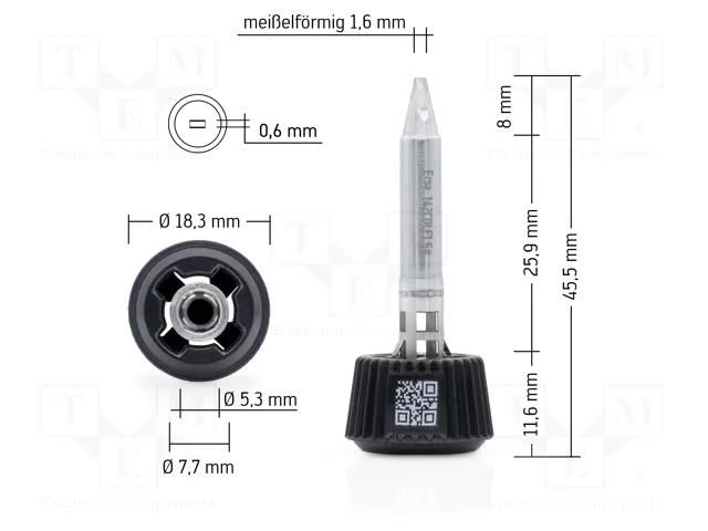 Tip; chisel; 1.6mm; longlife; for soldering station ERSA ERSA-0142CDLF16