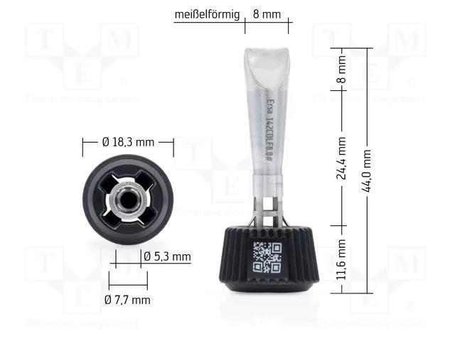 Tip; chisel; 8mm; longlife; for soldering station ERSA ERSA-0142CDLF80