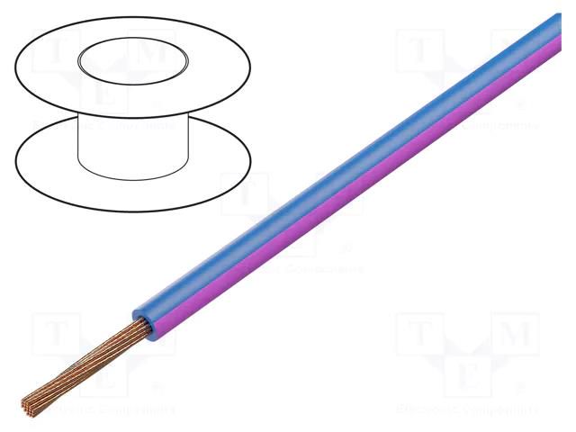 Wire; H05V-K,LgY; stranded; Cu; 1mm2; PVC; blue-pink; 300V,500V BQ CABLE LGY1.0-BL/PK