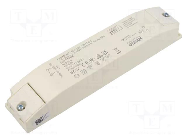 Power supply: switching; LED; 60W; 12.5VDC; 220÷240VAC; IP20; 88% ams OSRAM 4062172277860