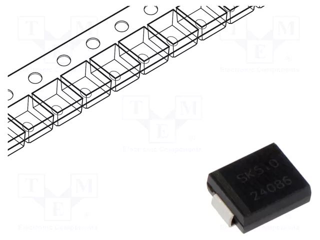 Diode: Schottky rectifying; SMC; SMD; 100V; 5A; reel,tape SMC DIODE SOLUTIONS SK510TR-SMC