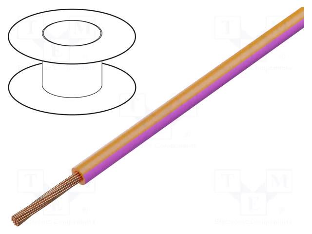 Wire; H05V-K,LgY; stranded; Cu; 1mm2; PVC; orange-pink; 300V,500V BQ CABLE LGY1.0-OR/PK