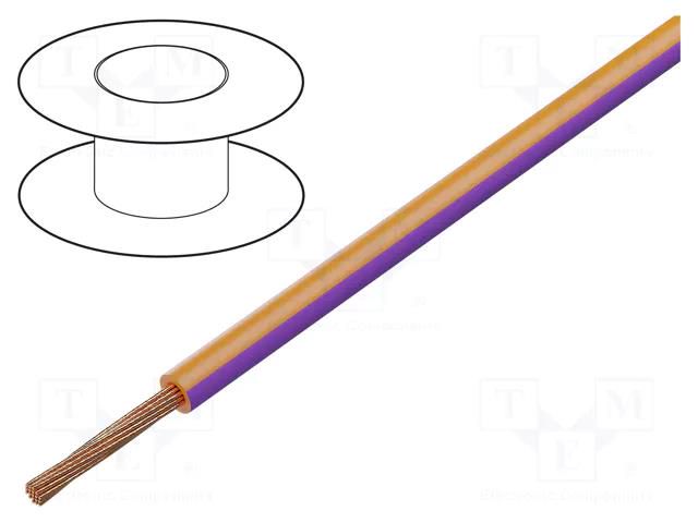 Wire; H05V-K,LgY; stranded; Cu; 1mm2; PVC; orange-violet; 300V,500V BQ CABLE LGY1.0-OR/VI