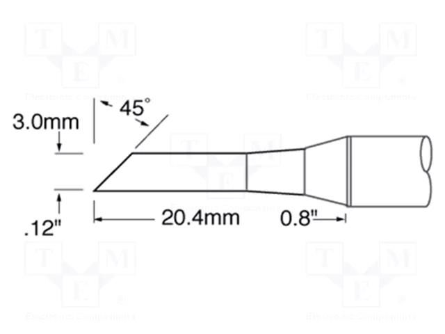 Tip; hoof,elongated; 3mm; 421°C; for soldering station METCAL SFV-DRH430AR