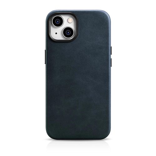 iCarer Oil Wax Premium Leather Case iPhone 14 Plus Magnetic Leather Case with MagSafe Dark Blue (WMI14220703-BU), iCarer 6975092685104 6975092685104