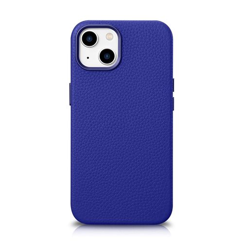 iCarer Litchi Premium Leather Case iPhone 14 Magnetic Leather Case with MagSafe Dark Blue (WMI14220709-DB), iCarer 6975092685425 6975092685425