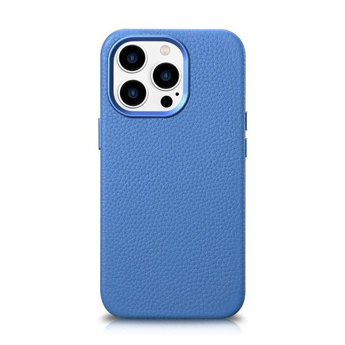 iCarer Litchi Premium Leather Case iPhone 14 Pro Magnetic Leather Case with MagSafe Light Blue (WMI14220710-LB), iCarer 6975092685487 6975092685487