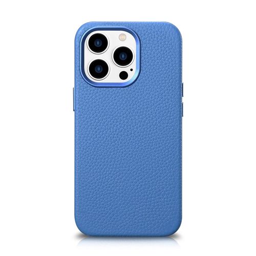 iCarer Litchi Premium Leather Case iPhone 14 Pro Max Magnetic Leather Case with MagSafe Light Blue (WMI14220712-LB), iCarer 6975092685586 6975092685586