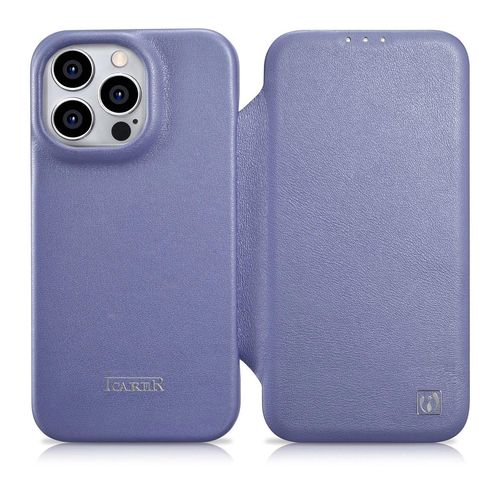 iCarer CE Premium Leather Folio Case iPhone 14 Pro Max Magnetic Flip Leather Folio Case MagSafe Light Purple (WMI14220716-LP), iCarer 6975092685838 6975092685838