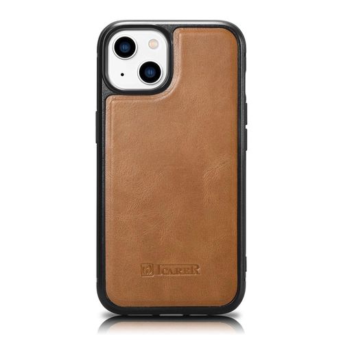 iCarer Leather Oil Wax case covered with natural leather for iPhone 14 brown (WMI14220717-TN), iCarer 6975092685883 6975092685883