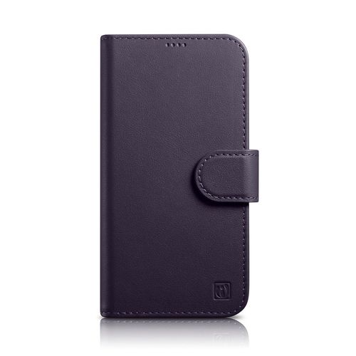 iCarer Wallet Case 2in1 Cover iPhone 14 Pro Anti-RFID Leather Flip Case Dark Purple (WMI14220726-DP), iCarer 6975092686262 6975092686262