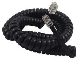 PATCH LEAD, COILED, 4WAY, BLACK CHP