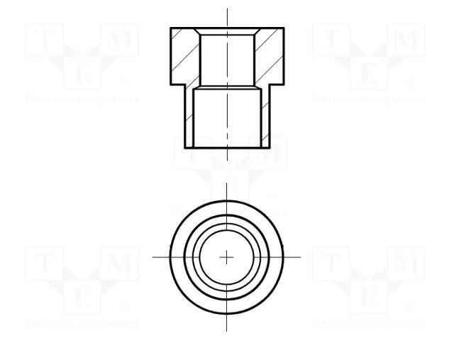 Spacer sleeve; 9.12mm; cylindrical; brass; nickel; Øint: 3.66mm KEYSTONE KEYS5063-2