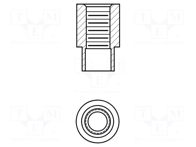 Screwed spacer sleeve; 2.77mm; Int.thread: UNC6-32; cylindrical KEYSTONE KEYS1546