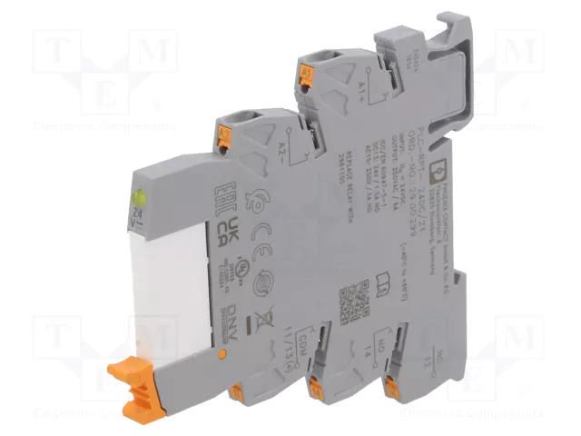 Relay: interface; SPDT; Ucoil: 24VDC; 6A; 6A/250VAC; 6A/30VDC; IP20 PHOENIX CONTACT PLC-RPT-24DC/21