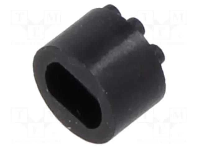 Spacer sleeve; LED; Øout: 5.1mm; ØLED: 3mm; L: 3.8mm; black; UL94V-0 BIVAR LTM-150