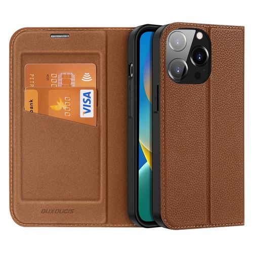 Dux Ducis Skin X2 case for iPhone 14 Pro case with magnetic flap brown, Dux Ducis 6934913034552 6934913034552