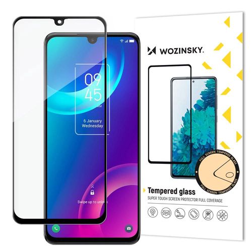 Wozinsky super tough Full Glue tempered glass full screen with Case Friendly TCL 30 Plus black frame, Wozinsky 5907769309717 5907769309717