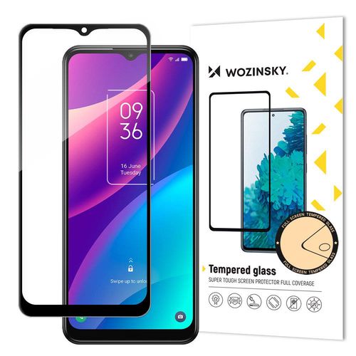 Wozinsky super durable Full Glue tempered glass full screen with frame Case Friendly TCL 30 SE black, Wozinsky 5907769309700 5907769309700