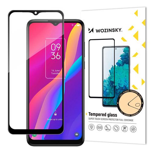 Wozinsky super tough Full Glue tempered glass full screen with Case Friendly TCL 30E black frame, Wozinsky 5907769309687 5907769309687