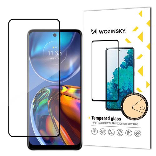 Wozinsky Super Durable Full Glue Tempered Glass Full Screen With Frame Case Friendly Motorola Moto E32 Black, Wozinsky 5907769309588 5907769309588