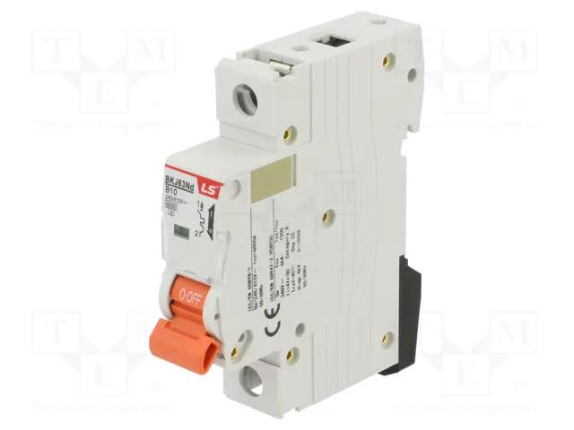 Circuit breaker; 230/400VAC; Inom: 10A; Poles: 1; Charact: B; 6kA LS ELECTRIC BKJ63ND-1P-B10