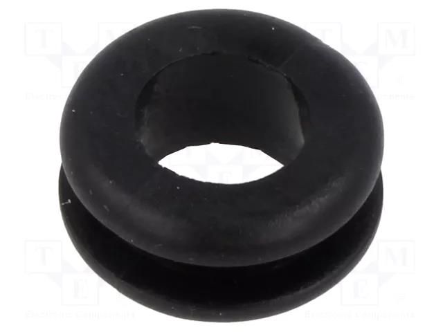 Grommet; Ømount.hole: 15mm; Øhole: 11mm; black; 0÷80°C; PVC ESSENTRA ESS-10284285