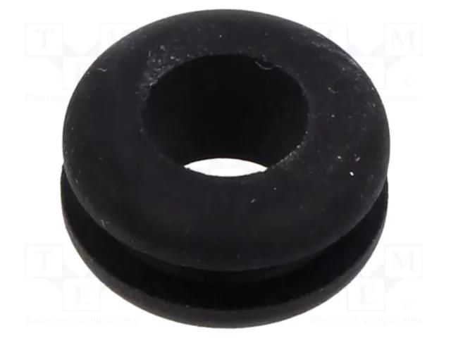 Grommet; Ømount.hole: 12mm; Øhole: 8mm; black; Panel thick: max.3mm ESSENTRA ESS-10284704