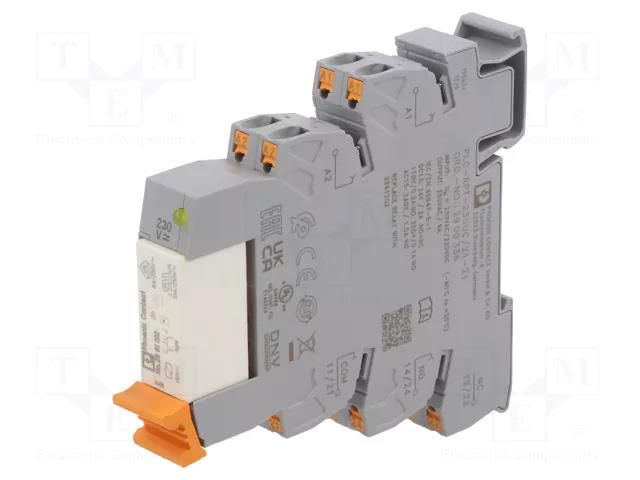 Relay: interface; DPDT; Ucoil: 230VAC; 6A; 6A/250VAC; 6A/30VDC; IP20 PHOENIX CONTACT PLC-RPT230UC/21-21