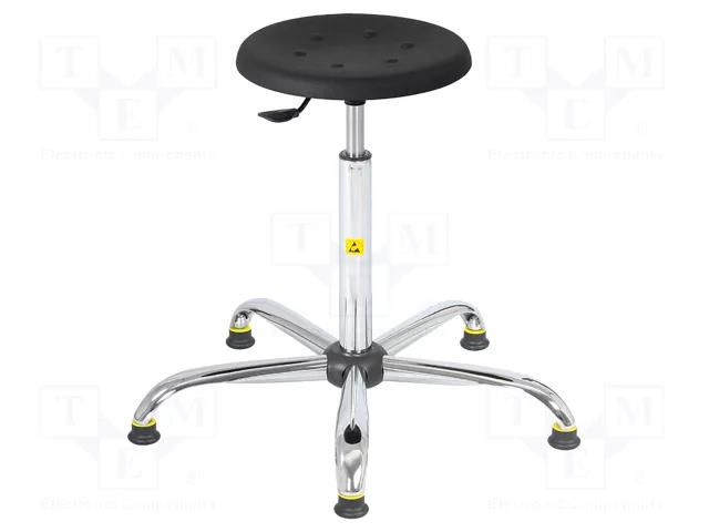 Stool; ESD; Seat dim: Ø350mm; 560÷810mm; Rsurf: 0.1÷1MΩ RT WORK ESD-STOOL03