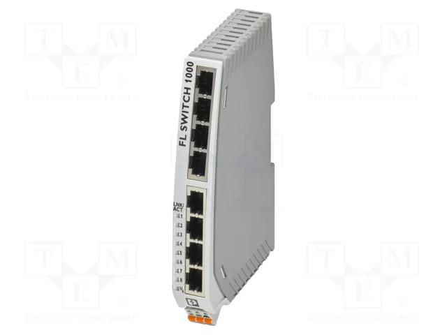 Switch Ethernet; unmanaged; Number of ports: 8; 9÷32VDC; RJ45 PHOENIX CONTACT 1085243