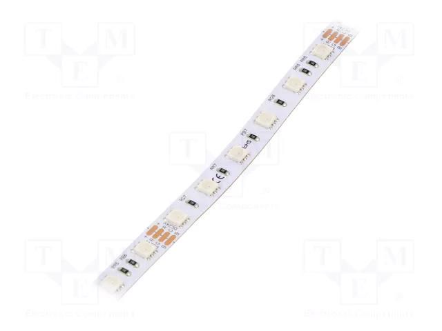LED tape; RGB; 5050; LED/m: 60; 10mm; IP20; 120°; Pmax/m: 14.4W/m POS HQS-14460RGB-24