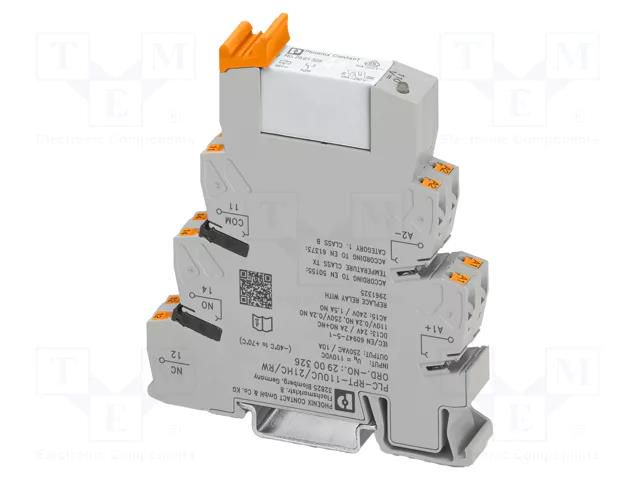 Relay: interface; for DIN rail mounting; PLC-RPT PHOENIX CONTACT PLC-RPT-24DC/21HC