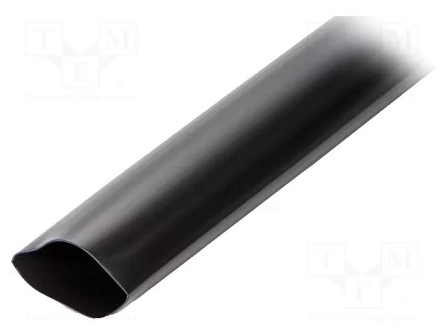Heat shrink sleeve; glued; 76mm; L: 1m; black; Temp: -15÷125°C RADPOL RDK-76/18X1